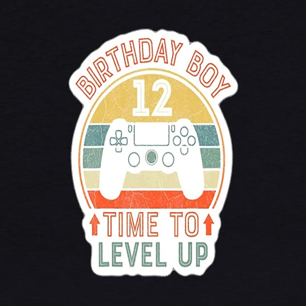 Birthday Boy 12 Time To Level Up T Shirt 12Th by shimaaalaa